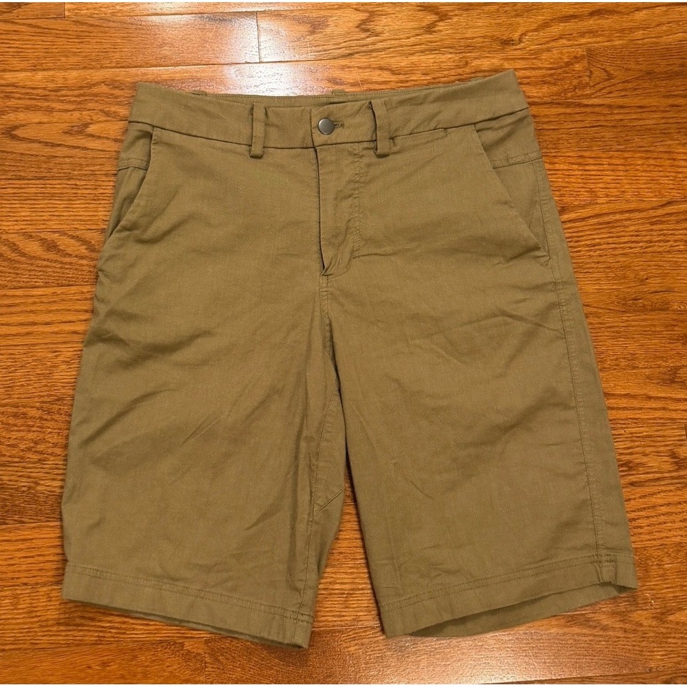 Lululemon The Works Chino Shorts Mens‎ 30 Flat Front 11" Brown Casual Golf